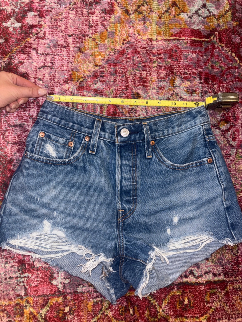 Levi’s Distressed Blue Denim Shorts